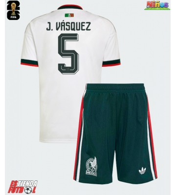 México Johan Vasquez #5 Segunda Equipación Niños Mundial 2026 Manga Corta (+ Pantalones cortos)